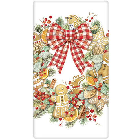 Gingerbread Wreath Tea Towel