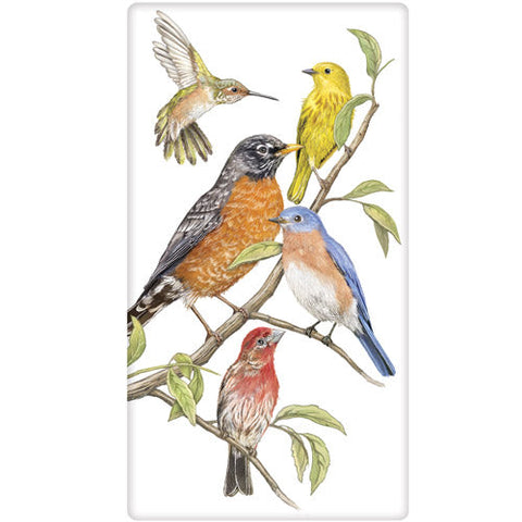 Backyard Birds Tea Towel