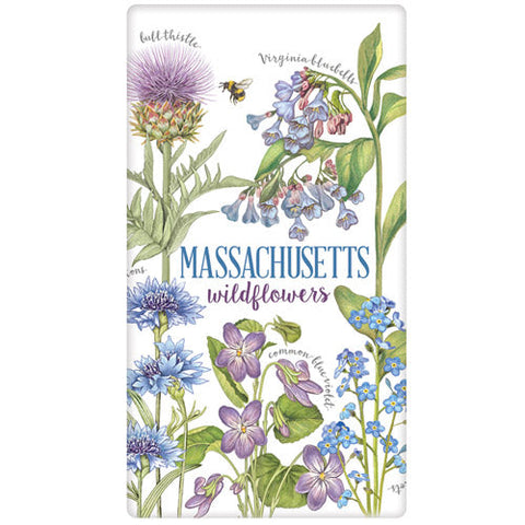 Massachusetts Flowers Tea Towel