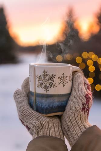 Blue & White Snowflake Mug