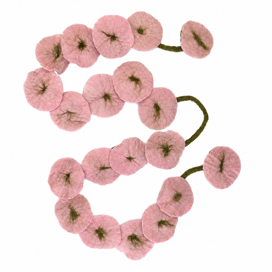 Garland - Pink Felt Flower Vine