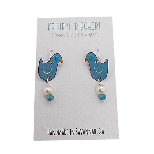 Chick Blue with Egg Earrings
