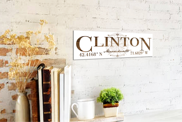 Clinton Coordinates Sign