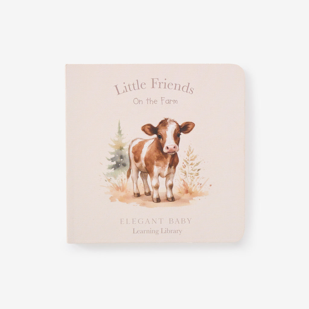 Book cover with a cow illustration and text on a white background