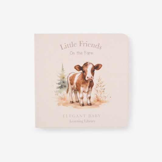 Book cover with a cow illustration and text on a white background