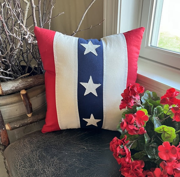 Vintage Stars & Stripes Pillow 16"x 16"