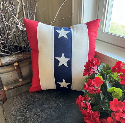 Vintage Stars & Stripes Pillow 16"x 16"