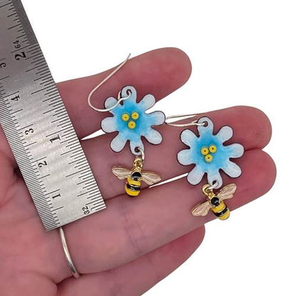 Flower and Bee Earrings