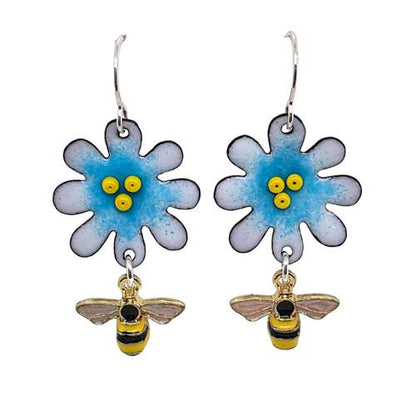 Flower and Bee Earrings
