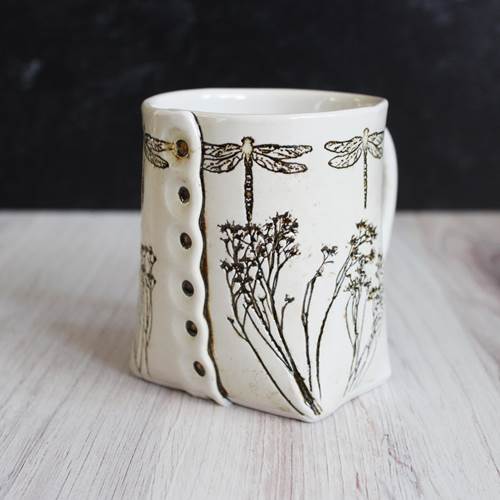 White Dragonfly Mug