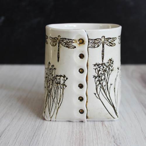 White Dragonfly Mug