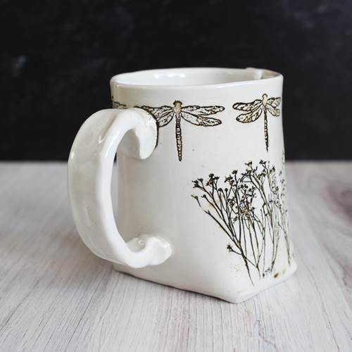 White Dragonfly Mug