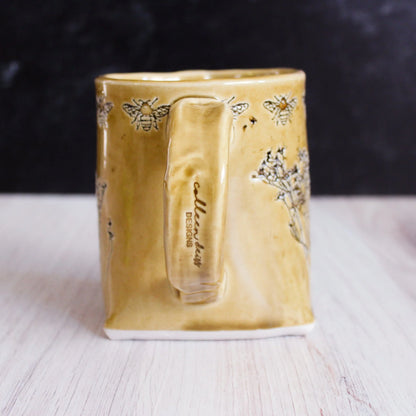 Tan Bee Ceramic Mug