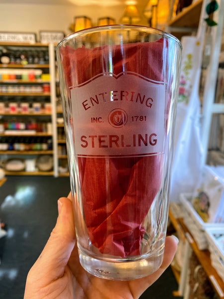 Entering Sterling Pint Glass