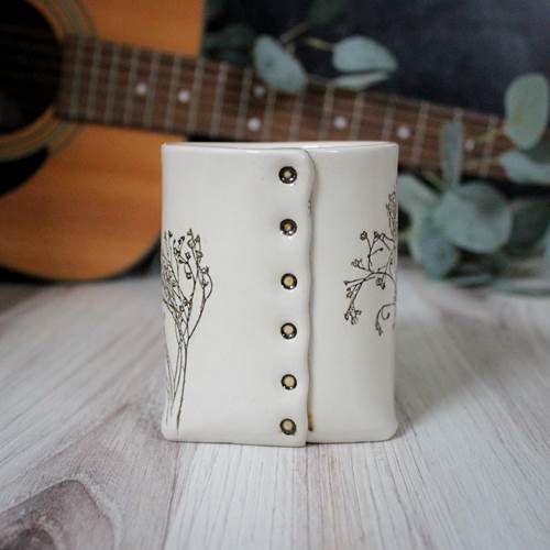 White Floral Mug