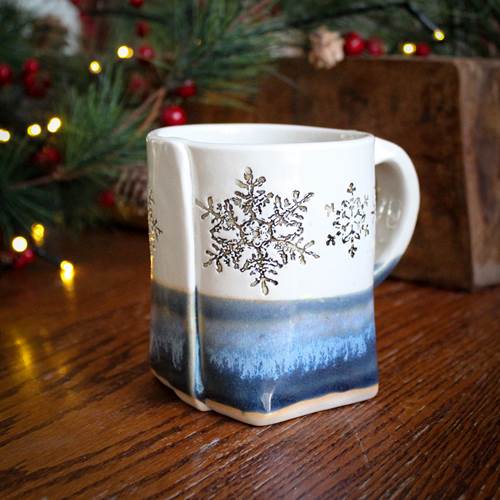 Blue & White Snowflake Mug