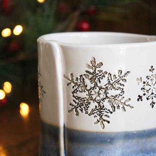 Blue & White Snowflake Mug