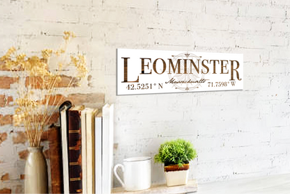 Leominster Coordinates Sign