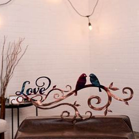 Lovebirds Metal Wall Art