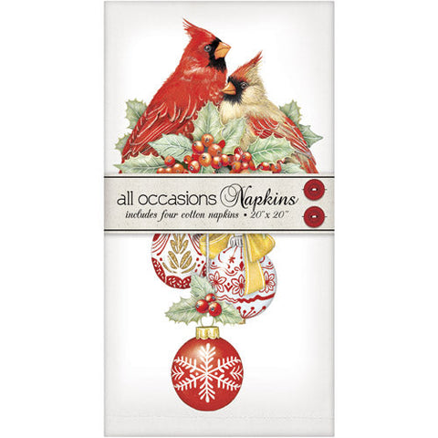 Cardinal Ornaments Napkin Set of 4