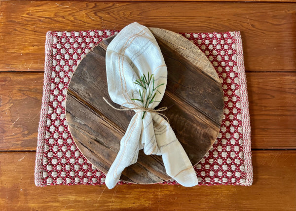 Red & Tan Cottage Weave Placemats Set of 2
