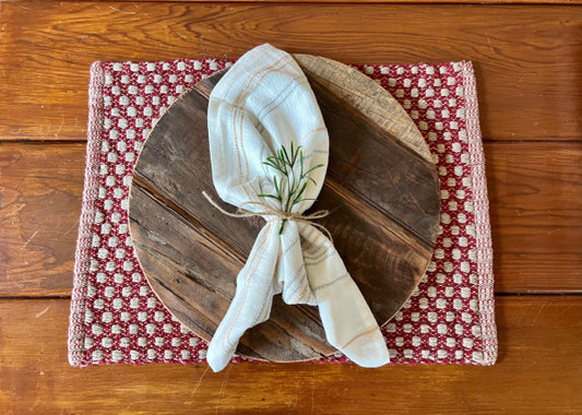 Red & Tan Cottage Weave Placemats Set of 4