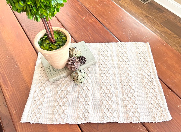 Cream Pillar Weave Placemats Set of 4