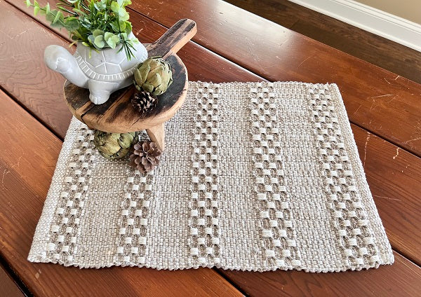 Tan & Cream Pillar Weave Placemats Set of 4