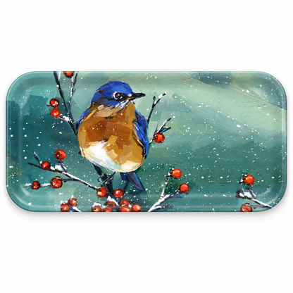 Bluebird in Berries Serving Tray