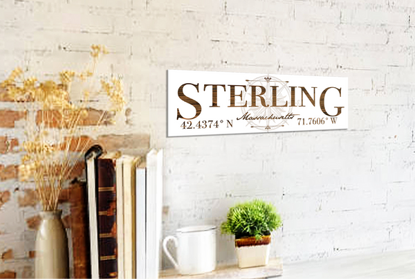 Sterling Coordinates Sign