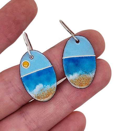 Sunrise Beach Enamel Earrings