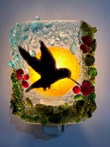 Reborn Glass Hummingbird Night Light - Thumbnail 2