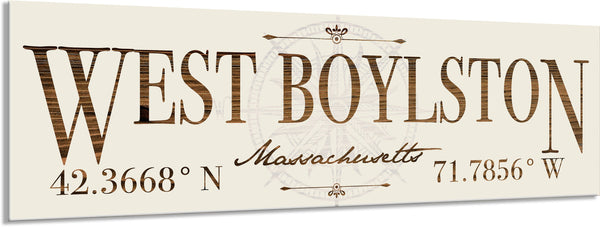 West Boylston Coordinates Sign