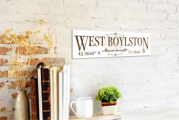 West Boylston Coordinates Sign