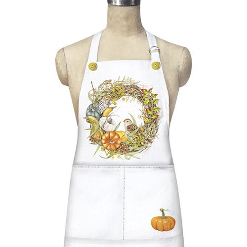 Fall Pumpkin Wreath Apron