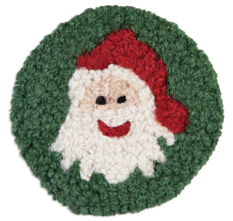 Santa Hooked Wool Table Coaster 4 Pack