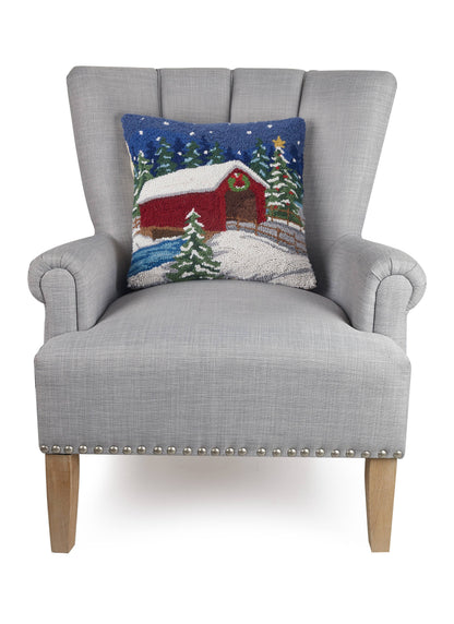 Snowy Holiday Bridge Hook Pillow