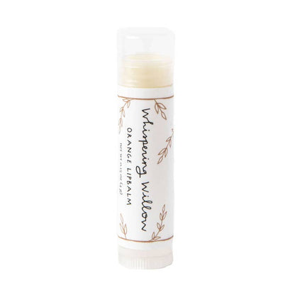 Lip balm with 'Whispering Willow' branding on a white background