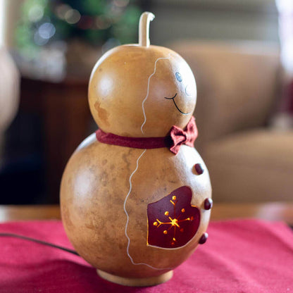 Gingerbread Man Medium Lit Gourd Luminary