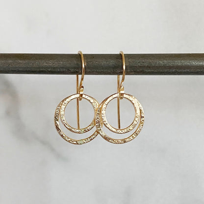 Gold Little Halo Drop Earrings