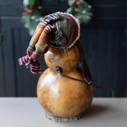 Flurry Snowman Large Lit Lady Gourd Luminary