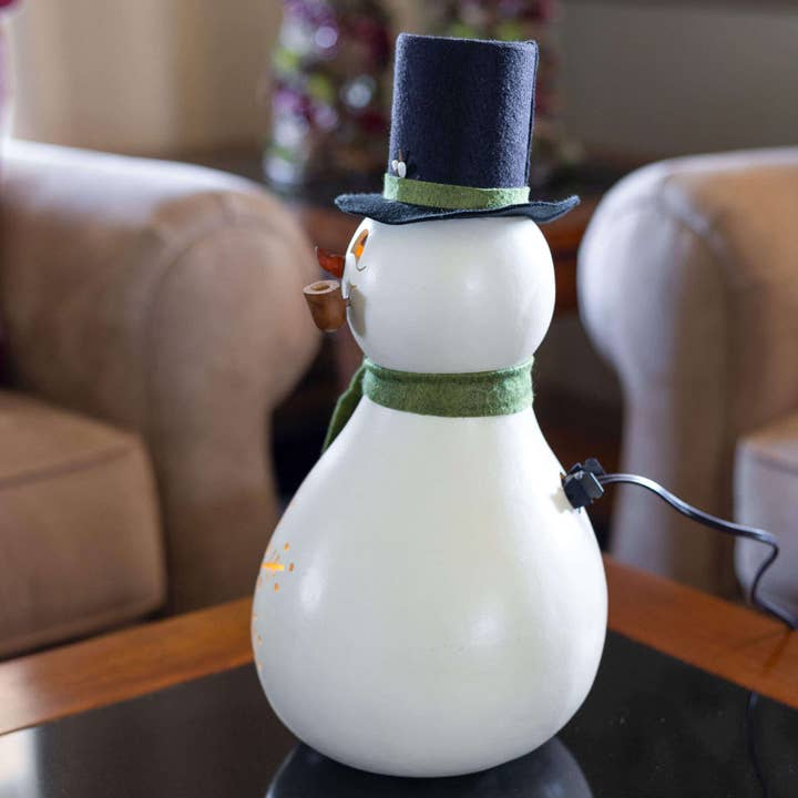 Meadowbrooke Snowman Gourd Luminary Large