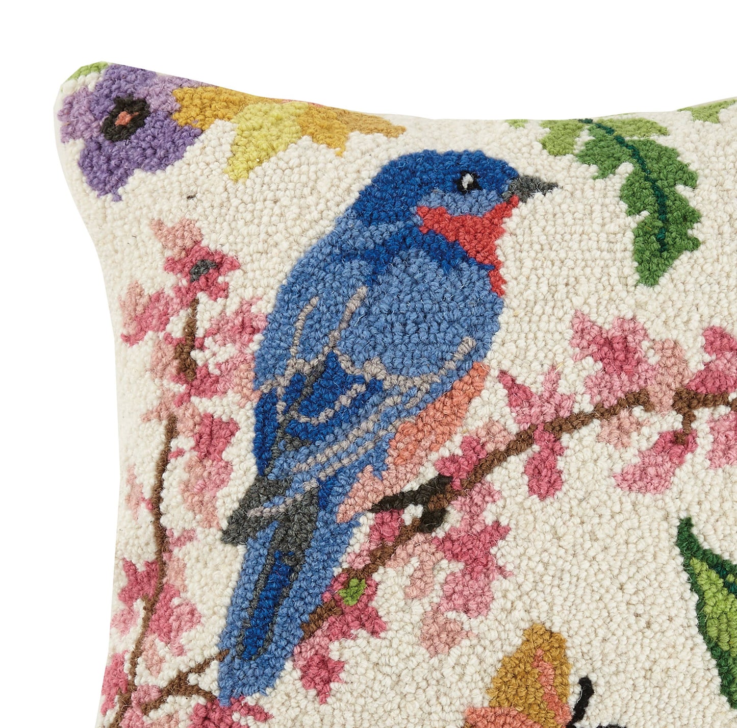 Bluebird Hooked Pillow - Sally Eckman Roberts