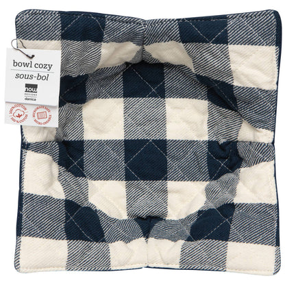 Navy Gingham Bowl Cozy
