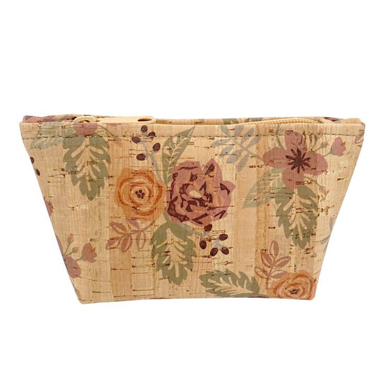 Flourish Print Small Cork Zip Pouch