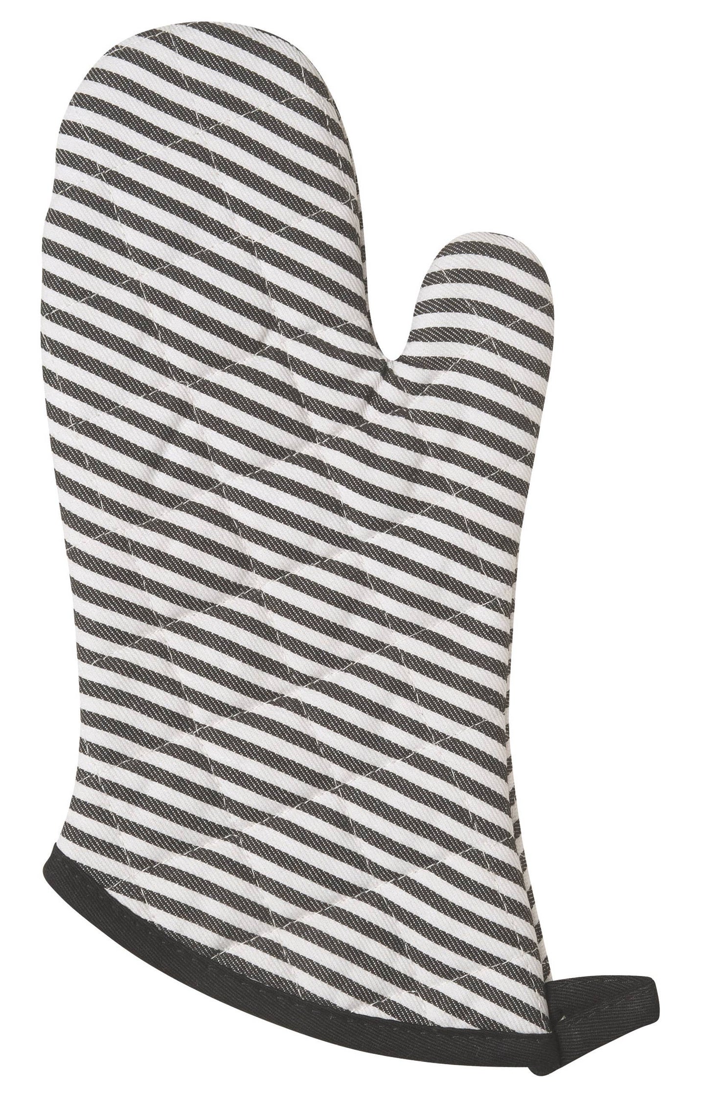 Superior Black Narrow Stripe Oven Mitt