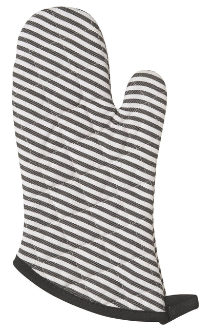 Superior Black Narrow Stripe Oven Mitt