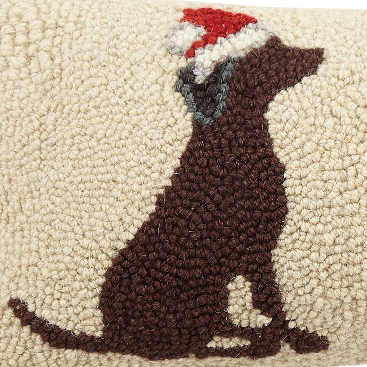 Labrador Dogs with Santa Hat Hook Pillow