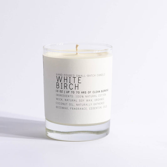White Birch Glass Jar Candle