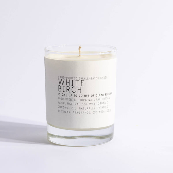 White Birch Glass Jar Candle